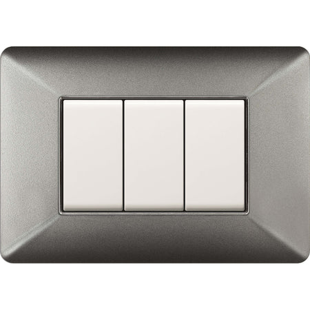 Placca Easy Matix Alluminio Notte 3P- 10,0 Pz