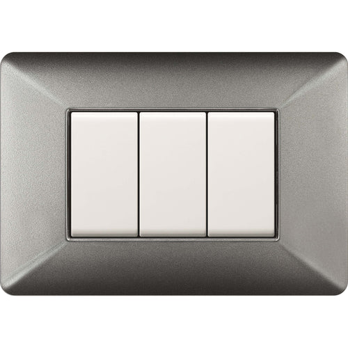 Placca Easy Matix Alluminio Notte 3P- 10,0 Pz
