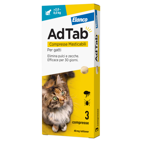 Adtab Compresse Masticabili Per Gatti 2,0-8,0 Kg- 1,0 Pz