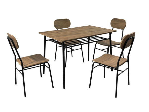Industrial Tavolo + 4 Sedie Metal/Quercia- 1,0 Pz