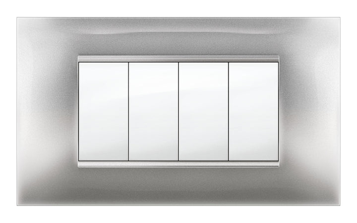 Placca Mivida Plana Alluminio Chiaro 4P- 1,0 Pz