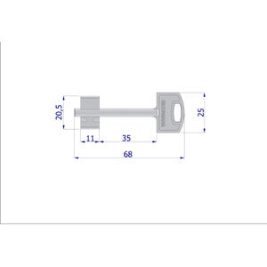 Securemme Chiave Grezza Gambo 68 Mm- 10,0 Pz