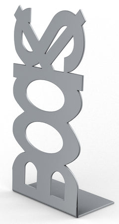 Fermalibro In Acciaio Books Argento- Bolis Italia- 10,0 Pz