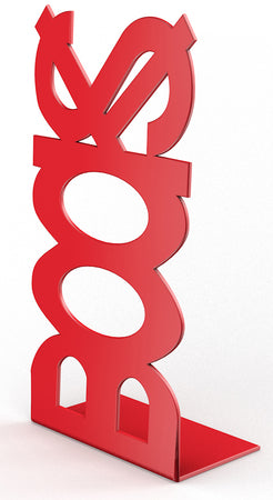 Fermalibro In Acciaio Books Rosso- Bolis Italia- 10,0 Pz