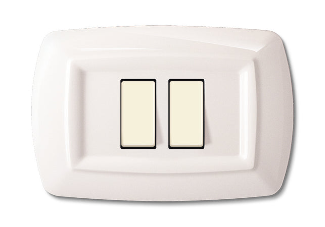 Tondo Placca Magic Plast 2P Ravvicinati Bianco- Elettrocanali- 10,0 Pz