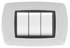 Placca Life Living Plast Bianco 3P Cornice Nero- Elettrocanali- 10,0 Pz
