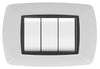 Placca Life Living Plast Bianco 4P Cornice Nero- Elettrocanali- 1,0 Pz