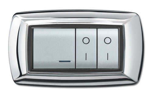 Placca Life Living Plast Cromo 4P- Elettrocanali- 1,0 Pz