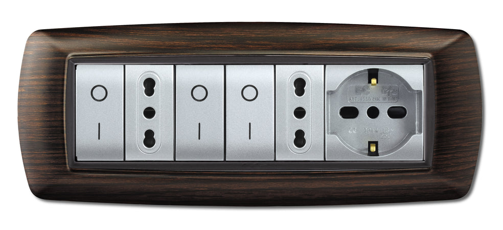 Placca Life Living Plast Wenge 7P- Elettrocanali- 1,0 Pz