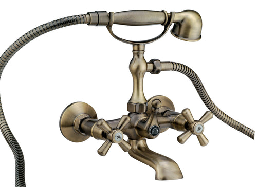 Serie Sofia Gruppo Vasca Croce Bronzato- Rubinetterie Associate- 1,0 Pz