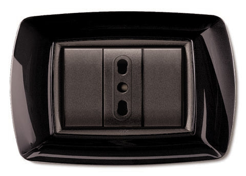 Placca Life Living Plast Nero 3P- Elettrocanali- 10,0 Pz