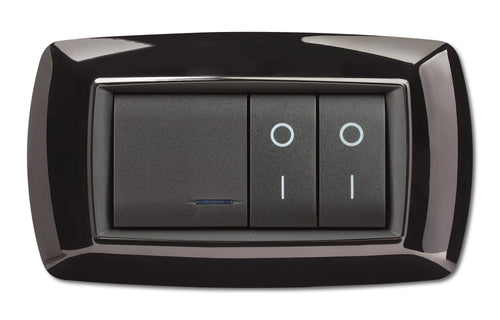 Placca Life Living Plast Nero 4P- Elettrocanali- 1,0 Pz