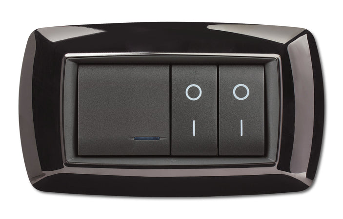 Placca Life Living Plast Nero 4P- Elettrocanali- 1,0 Pz