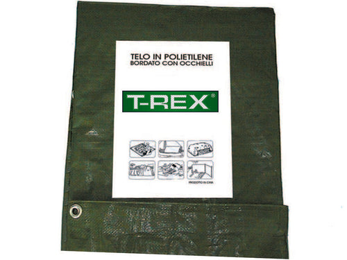 Telo Occhiellato Bordato Con Angoli Rinforzati 150 Gr. Medio Mt.4X5 Gr.150 Al Mq. Colore Verde/Blu Trex