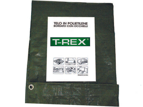 Telo Occhiellato Bordato Con Angoli Rinforzati 100 Gr. Normale Mt.8X10 Gr.100 Al Mq. Colore Verde/Blu Trex