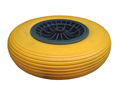 Ruota Per Carriola Pu Piena Con Cuscinetti Perno Mm.20X130, Interasse Mm.80 Il Campo