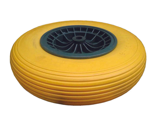 Ruota Per Carriola Pu Piena Con Cuscinetti Perno Mm.20X130, Interasse Mm.80 Il Campo