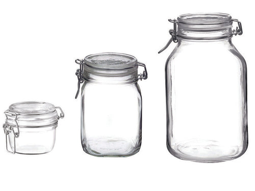 Vaso Vetro Fido Ermetico- - Ø Mm.98 Ml.350 - 6 Pezzi Bormioli