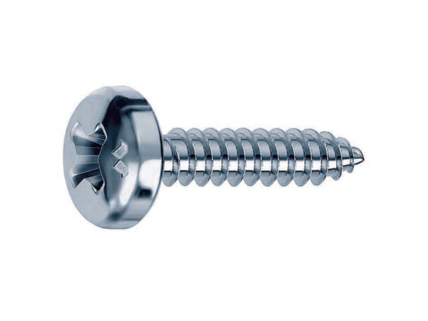 Viti Autofilettanti Testa Cilindrica Acciaio Zincato Bianco- - Ø Mm.4,2X32 - 500 Pezzi Mustad