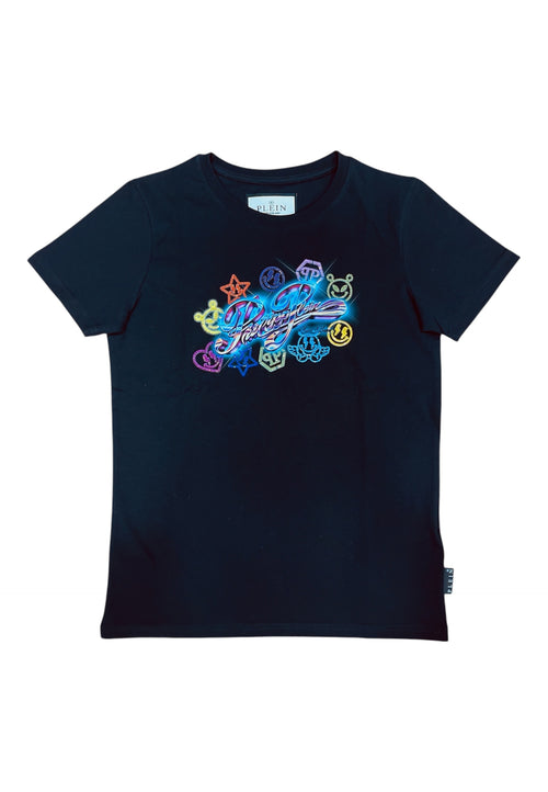 Philipp Plein T-shirt Bambino unisex round neck ss strass smile da bambino