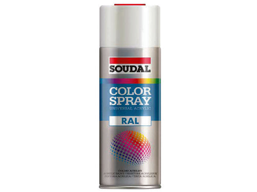 Color Spray Smalto Acrilico Spray- - Ml.400 - Nero Profondo Ral 9005 Lucido (155517) - 6 Pezzi Soudal