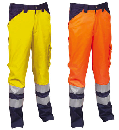 Pantalone Encke Ad Alta Visibilita' Tg.L Giallo Fluo/Navy Cofra