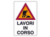 Cartello Lavori In Corso- - Cm.50X70H. In Plastica - 10 Pezzi