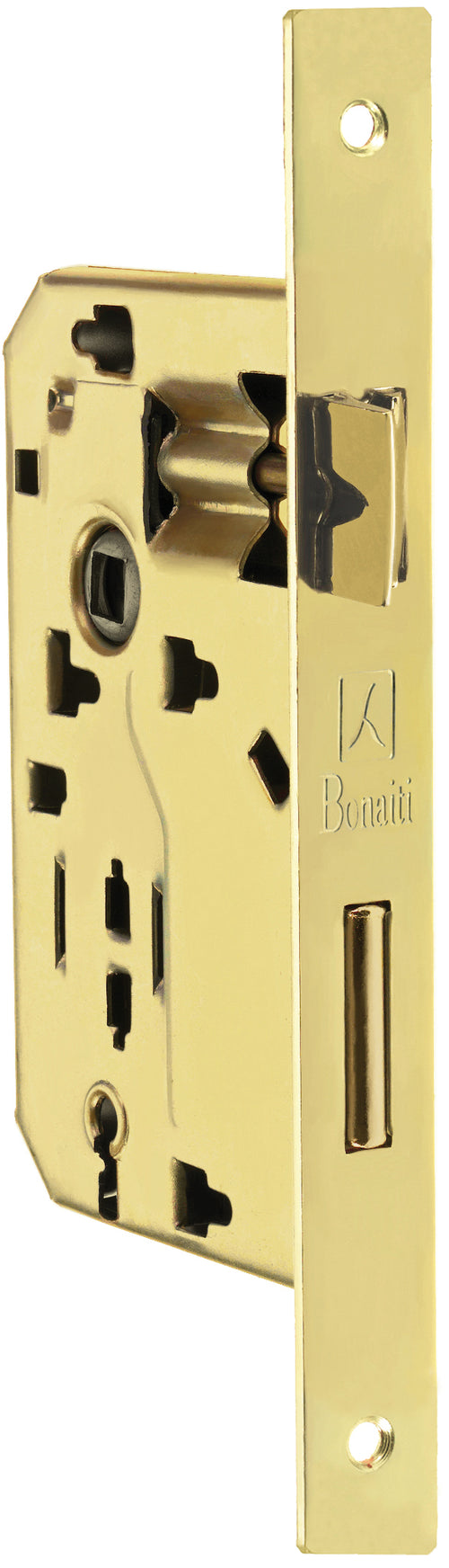 Bonaiti Serratura Legno Patent Inf. B/Quadro Art. 042P - Ottonato Lucido E.50