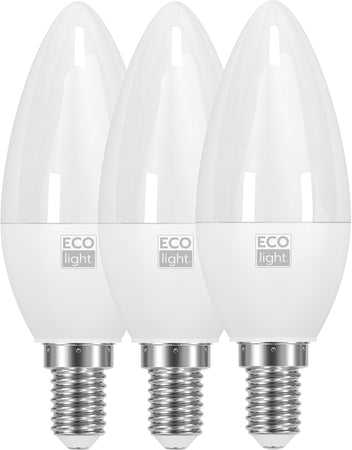 Ecolight Lampada A Led Candela E14 3 Pz. Luce Naturale 8 W 10.00 Confezioni