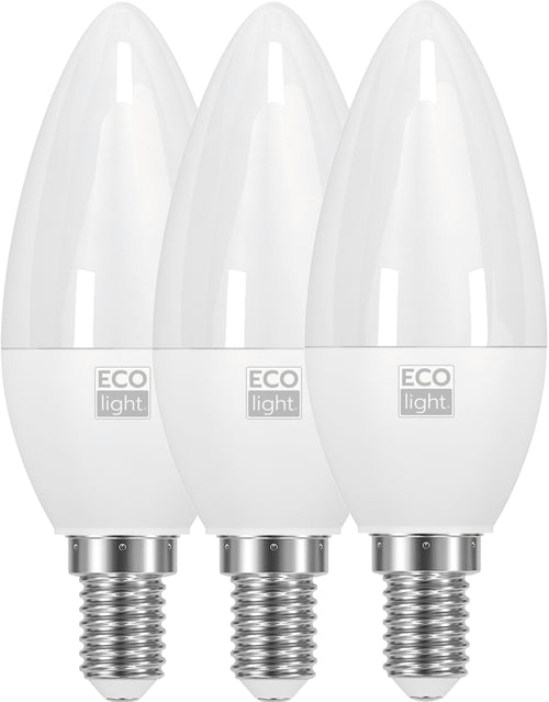 Ecolight Lampada A Led Candela E14 3 Pz. Luce Naturale 8 W 10.00 Confezioni