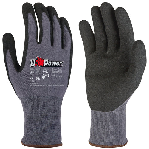 U-Power Guanti Da Lavoro Merengue In Nylon/Na2 Technology Col. Grigio/Nero Tg. 8 12.00 Paia
