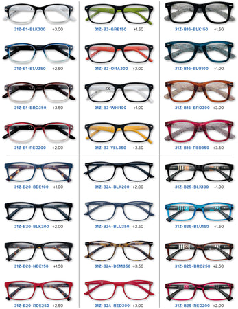 Zippo Assortimento Occhiali Da Vista 24 Paia + Espositore 31Z-Pd-24H