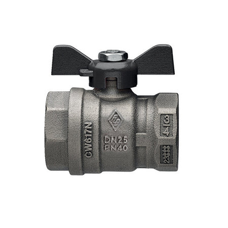 Valvola A Sfera A Passaggio Totale Ff Farfalla In Alluminio- 3/4 Dn 20 Pn 40- Rb- Pezzi 1