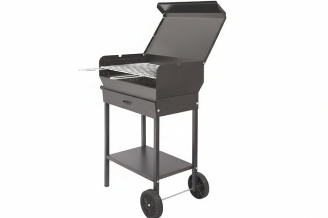 Barbecue Rettangolare A Carbonella Doriano Con Ruote Griglia Cm.57,5X37 Mille