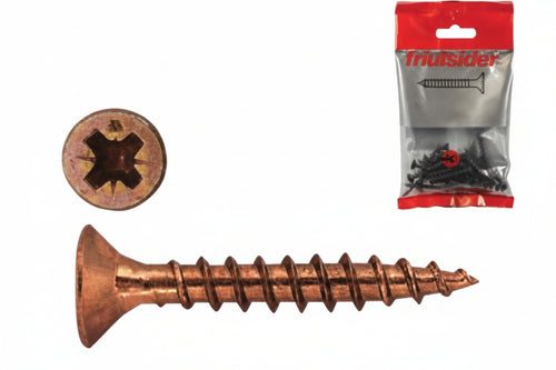 Viti Per Truciolare Tps Pozidrive Bronzate- - Ø Mm.4X40 In Blister Pz.25 - 10 Blister Friulsider