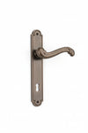 Maniglia Barocco Con Placca In Ottone- - Mm.90 - 4 Paio