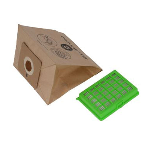 Sacchetti Carta x6 e Filtro Hepa per Compacteo RO17, City Space RO24, Compacteo Ergo RO52