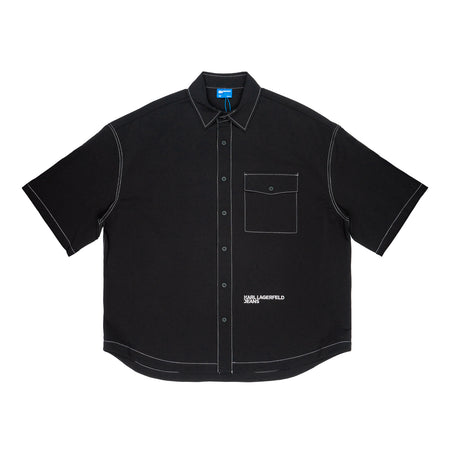 KARL LAGERFELD Camicia Over Uomo Karl Lagerfeld Black da uomo