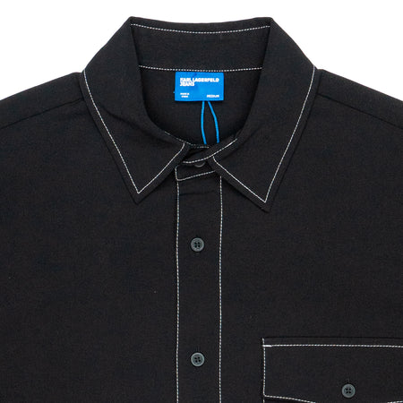 KARL LAGERFELD Camicia Over Uomo Karl Lagerfeld Black da uomo