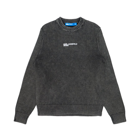 KARL LAGERFELD Maglia in Filo Uomo Karl Lagerfeld Acidwash Black da uomo