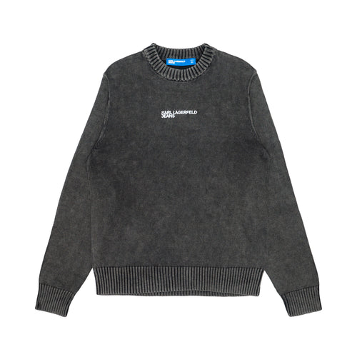 KARL LAGERFELD Maglia in Filo Uomo Karl Lagerfeld Acidwash Black da uomo