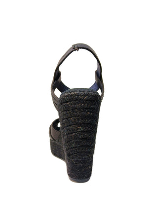 KANNA Scarpe Donna Kanna Sandalo Lucido Negro- Traforato in Pelle-Chiusura con cinturino da donna