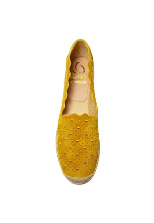 KANNA Scarpe Donna Kanna Espadrillas scamosciate giallo senape-Applicazioni oro da donna