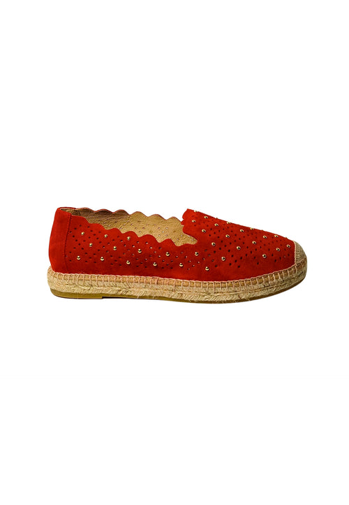 KANNA Scarpe Donna Kanna Espadrillas scamosciate col.Rosso-Applicazioni oro da donna
