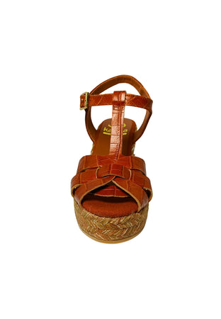 KANNA Scarpe Donna Kanna Sandalo Margarita Cognac-Chiusura con cinturino da donna