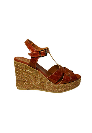 KANNA Scarpe Donna Kanna Sandalo Margarita Cognac-Chiusura con cinturino da donna
