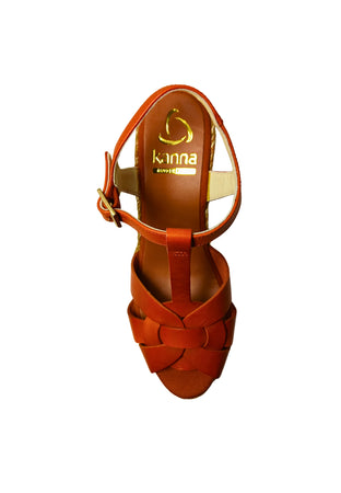 KANNA Scarpe Donna Kanna Sandalo Lucido Argilla-Chiusura con cinturino da donna