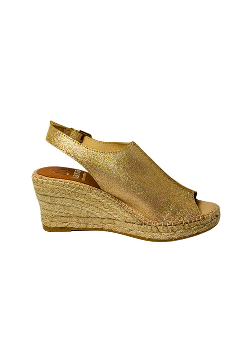 KANNA Scarpe Donna Kanna Sandalo Chianti Oro-Zeppa e chiusura con cinturino da donna