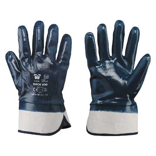 Guanti Nbr Manichetta Tela 'Brok 800' Tg. 10 (Xl)- 12 Coppia - Neri