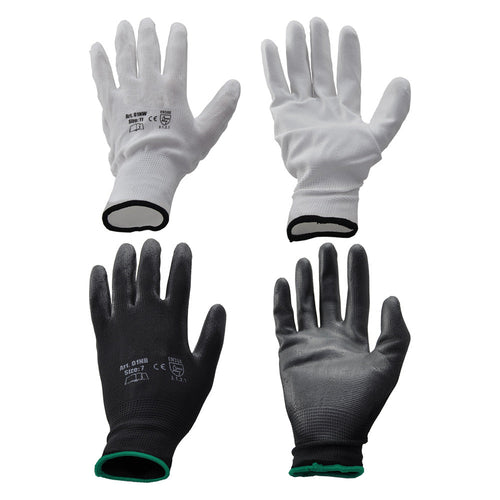 Guanti Poliestere / Poliuretano Tg.11 (Xxl) - Palmo Bianco- 12 Coppia - Grifon Safety